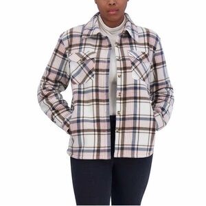 NWT SAGE plush jacket in pink white and grey plaid size XS and MED available